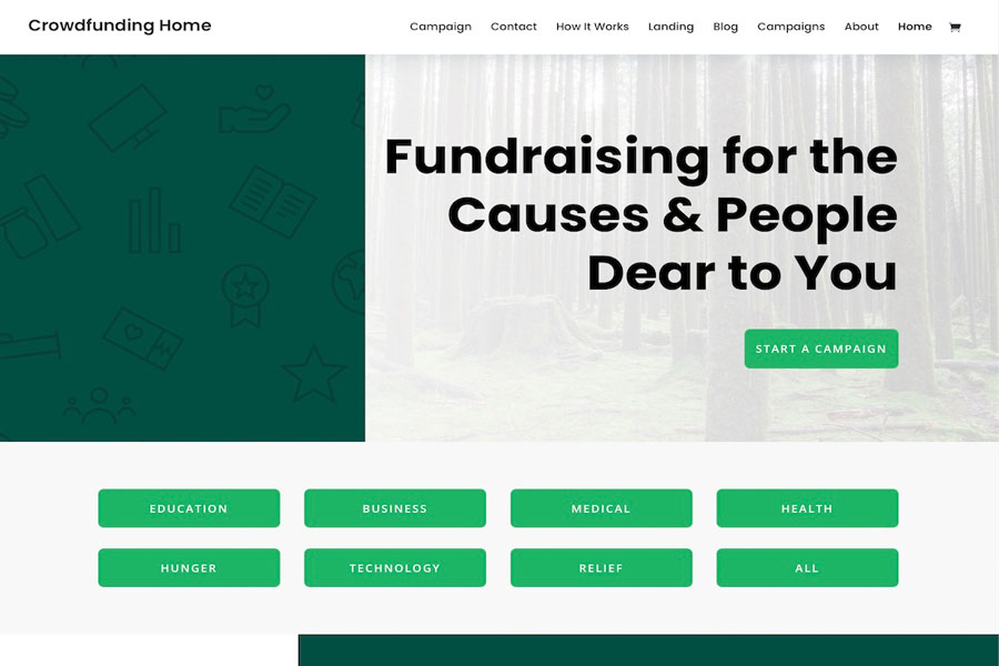 divi crowdfunding wordpress theme