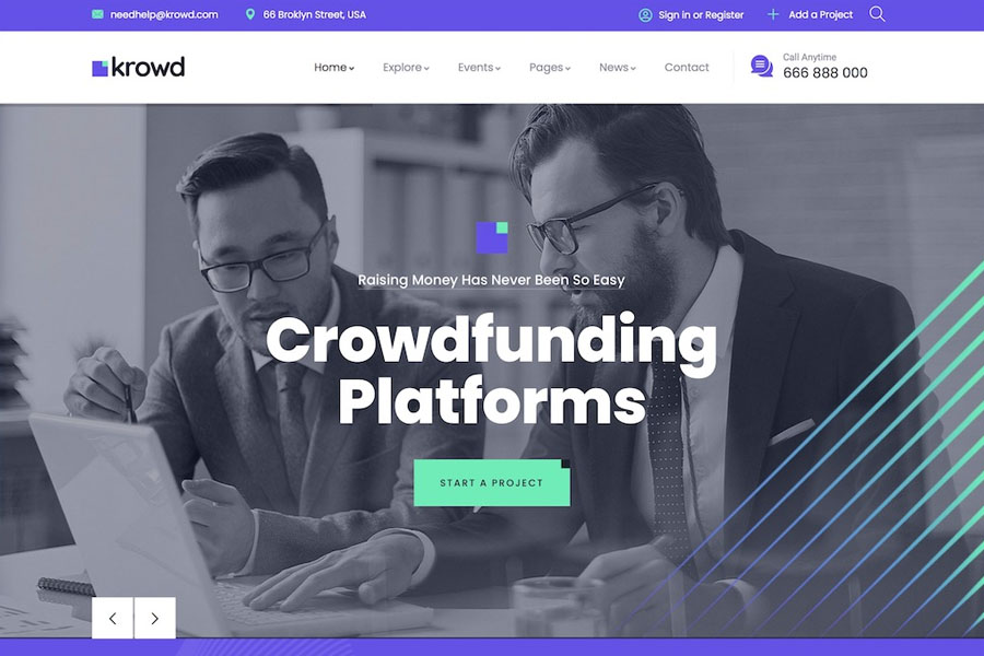 krowd crowdfunding wordpress theme