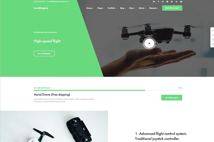 leadengine crowdfunding wordpress theme