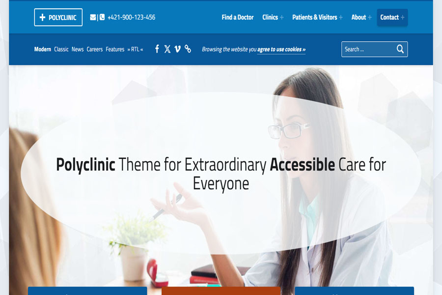 Polyclinic accessible WordPress theme
