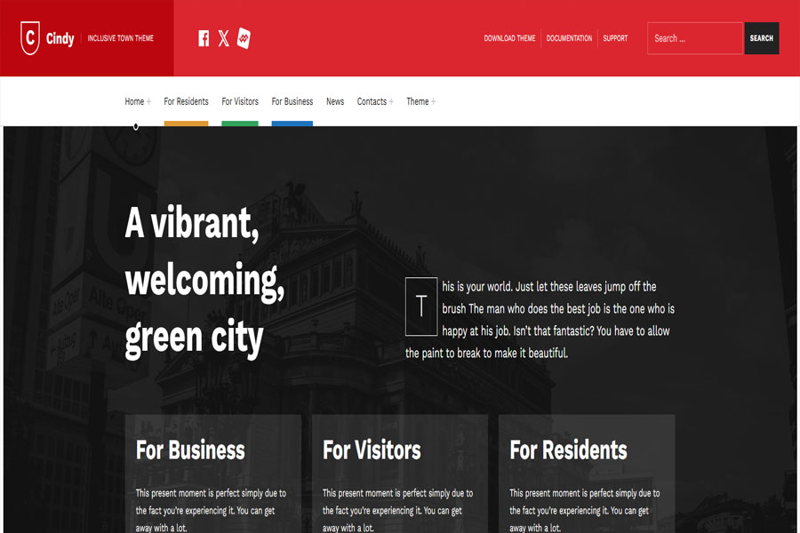 cindy accessible wordpress theme