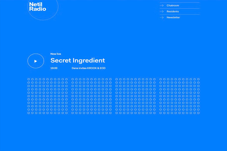 netil radio simple website example
