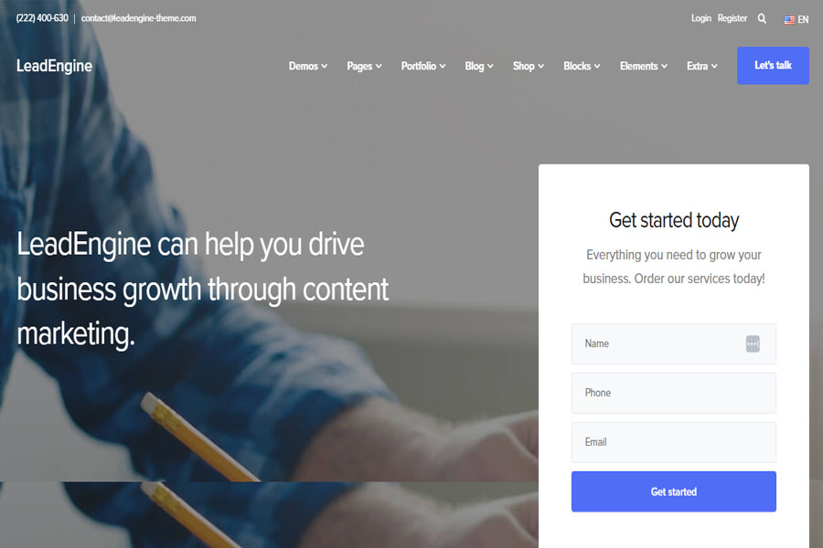 LeadEngine best creative agency wordpress themes