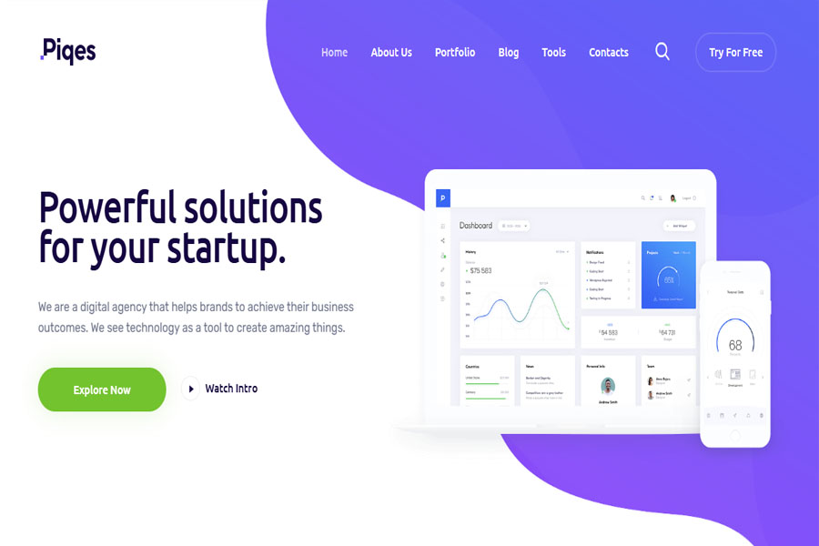 Piqes Modern WordPress Blog Theme for Business Startup