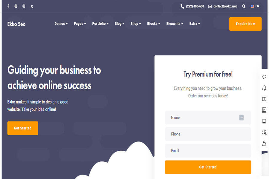 ekko creative agency wordpress theme