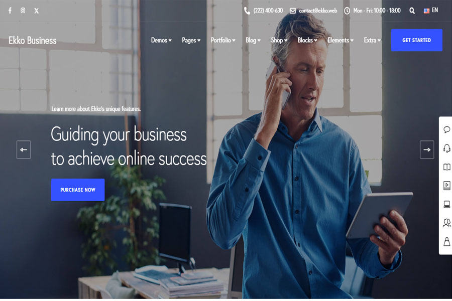 ekko startup wordpress theme
