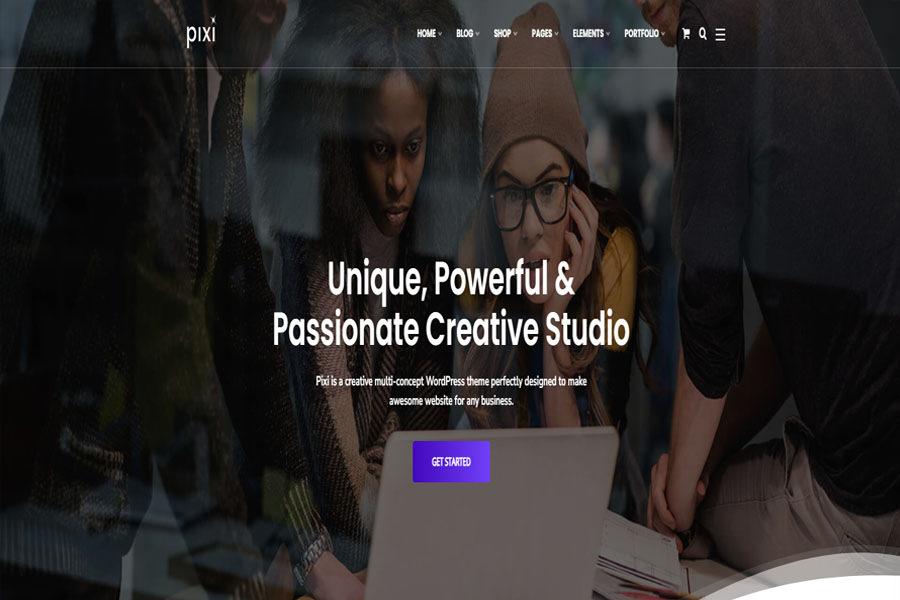 pixi wordpress theme with slider