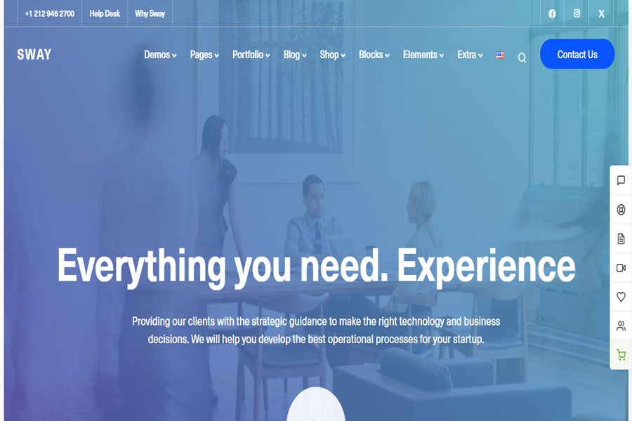 sway startup wordpress theme