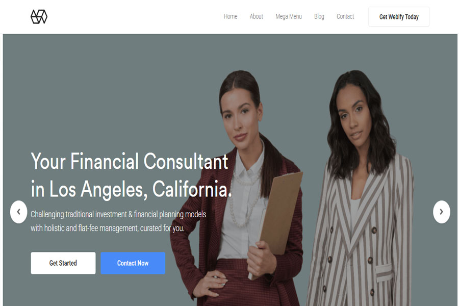 webify wordpress theme with slider