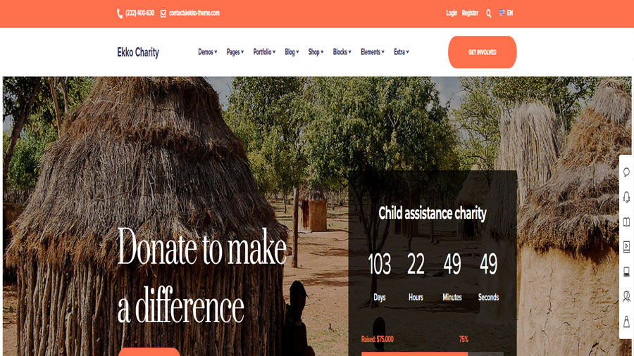 ekko charity wordpress theme